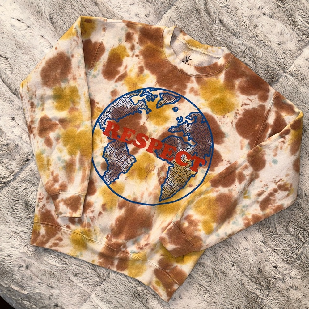 LIKE NEW! Life Clothing Co. Tie Dye “Respect the Planet” Earth Sweatshirt